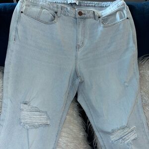 Lane Bryant light denim jeans with ripped holes!
